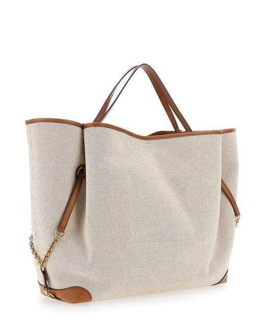 Borsa Shopping 'Chloe Clover' Con Logo Lettering Sul Fronte E Tr di Chloé in Brown