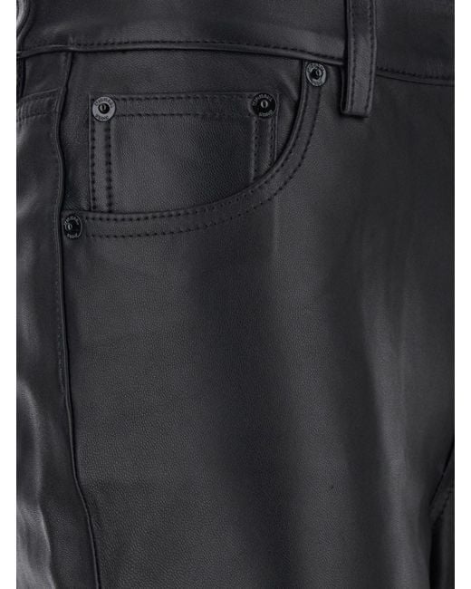 MICHAEL Michael Kors Black Leather Belt Loop Pants For