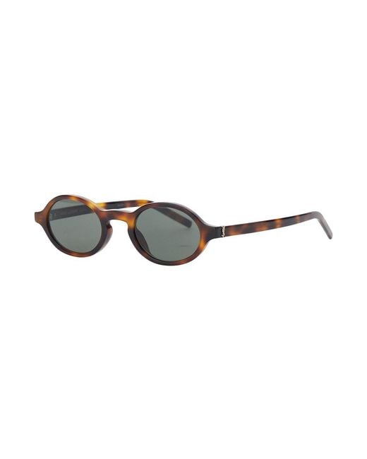 Saint Laurent Brown 'Sl M161' Sunglasses With Oval Frame Acetate