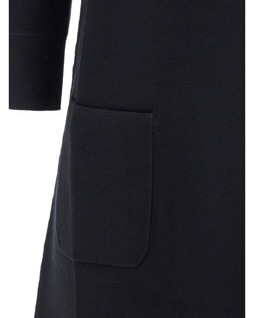 Max Mara Black Dress With Front Zip Closure