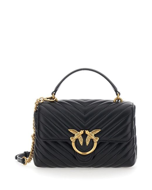 Pinko Blue Shoulder Bag Leather