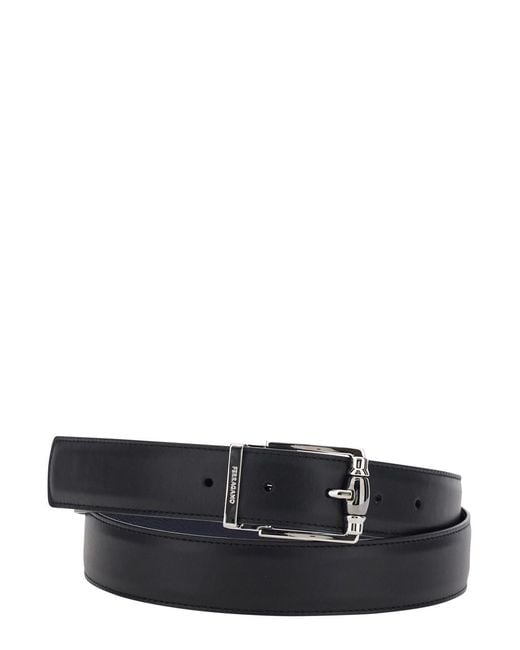 Ferragamo Gray Belt Double/Adjustable With Leather Buckle for men