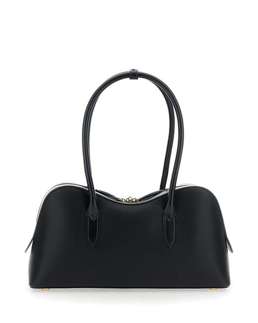 Stella McCartney Black 'Ryder' Handbag With Two Top Handles And Front Padlock Detail With Logo