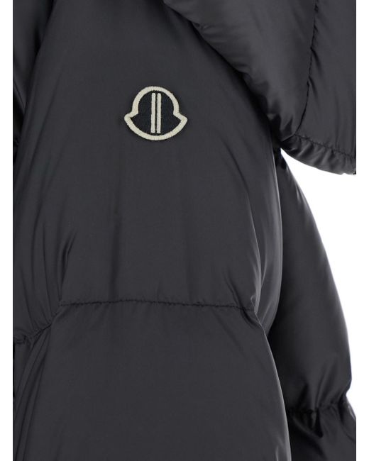 Piumino 'Cyclopic' Con Cappuccio Removibile E Pat di Rick Owens in Black