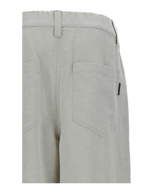 Brunello Cucinelli Gray Pleated Trousers