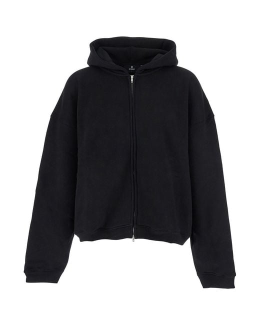Represent Black Sweatshirt With Logo Embroidery On The Hood And Dropped Shoulders for men