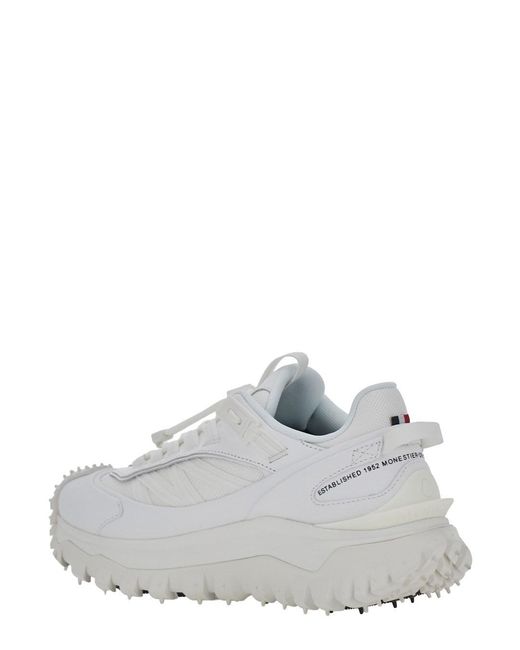 Moncler White 'Trailgrip Gtx' Sneakers With Logo On The Side And Chunky Rubber Sole