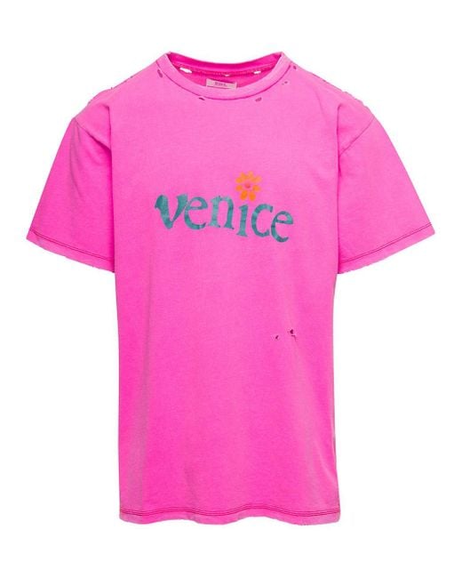 ERL Pink Venice T-Shirt Knit for men