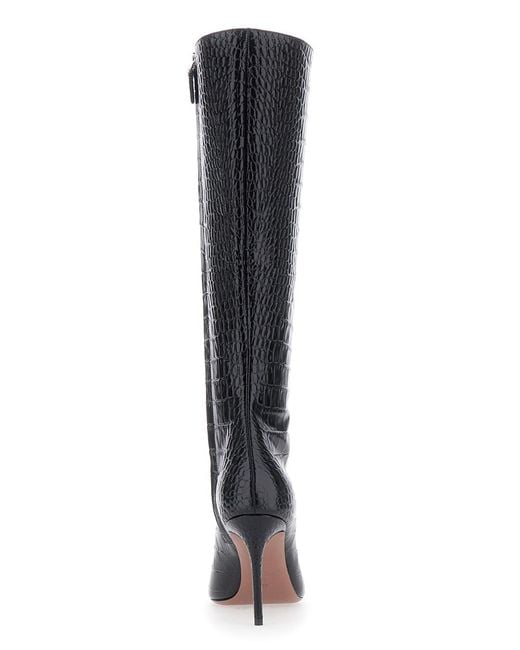 Paris Texas Black Vera Boot 85, Heeled Boots, Leather