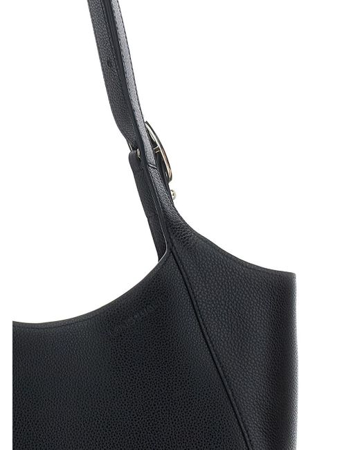 Longchamp Black 'Le Foulonné' Xl Shoulder Bag With Two Top Handles And
