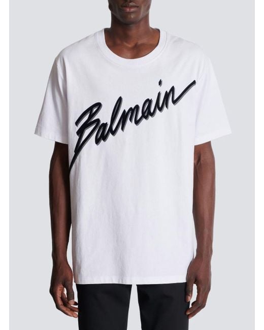 Balmain White Letter" Logo T-Shirt for men