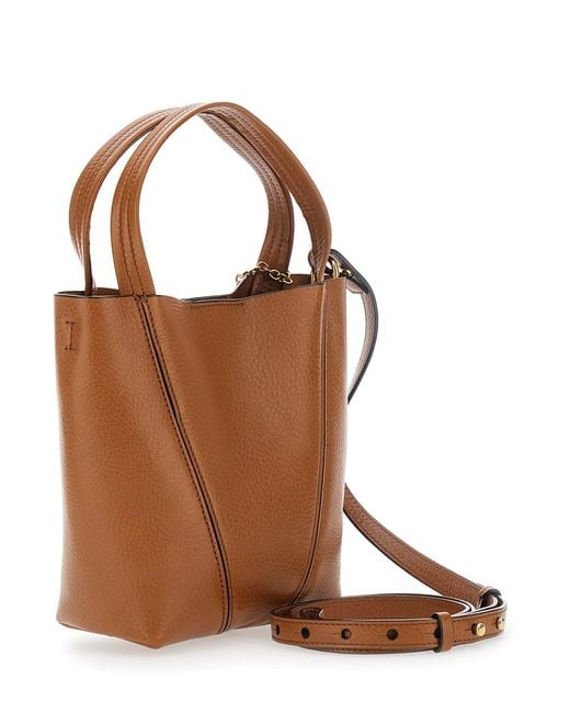 Chloé Brown Shoulder Bag Spin Leather