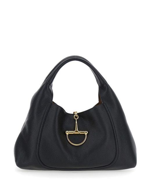 Gucci Black Shoulder Bag With Horsebit Closure