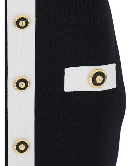 Balmain Black Dress With Square Neckline