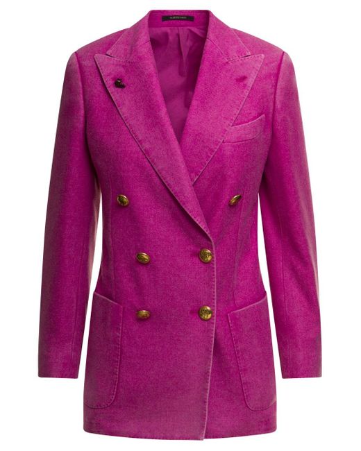 Double breasted blazer di Gabriele Pasini in Purple