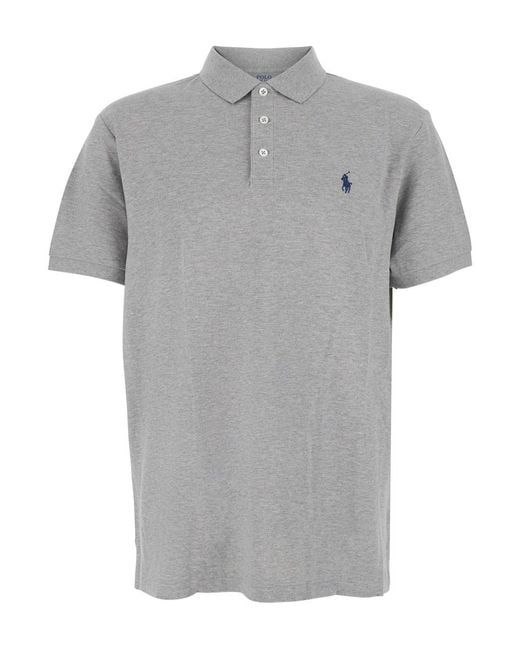 Polo Ralph Lauren Gray Polo Shirt Custom Fit for men
