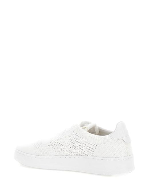 Autry White 'Medalist Easeknit' Low Top Sneakers With Perforated Design for men