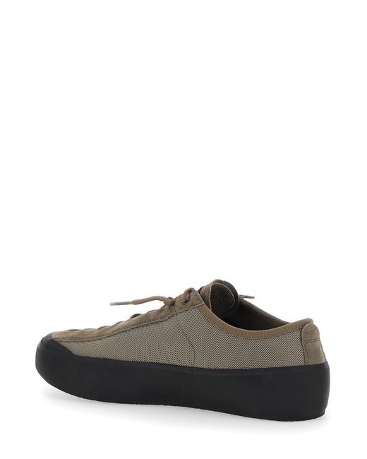 Stone Island Gray Low Top Sneakers With Logo Patch On The Tongue for men