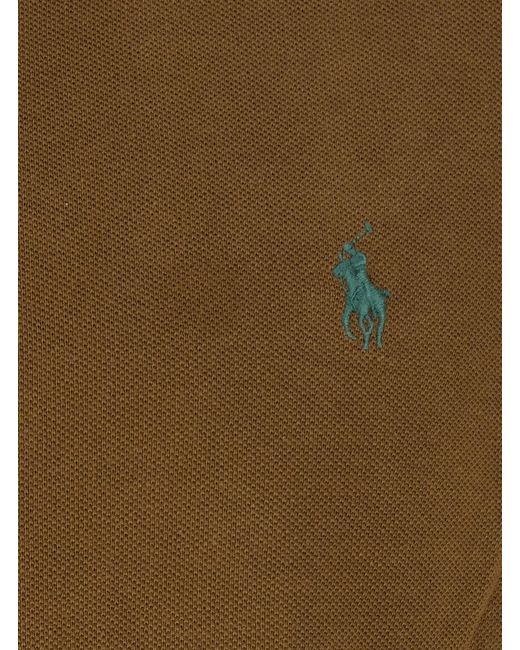 Polo Ralph Lauren Green Slim Fit Polo With Classic Collar And Pony Embroidery On The Front Cotton Tshirts Shirts for men