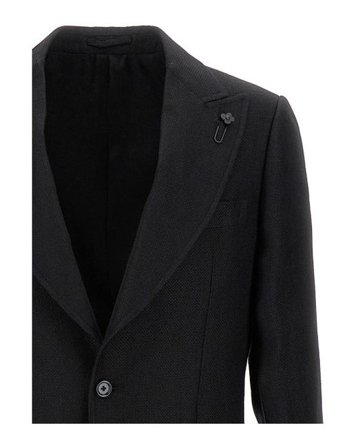 Lardini Black Single-Breasted Blazer for men