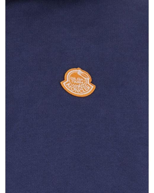 Moncler Genius Blue Sweatshirt With Drawstring Hood And Logo Patch On for men