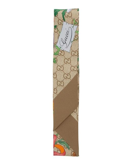 Gucci Metallic Scarf With Floral Print