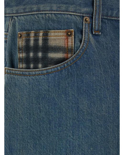 Jeans 'Dexter' Con Effetto Stonewash E Orlo Con Motivo Check di Burberry in Blue da Uomo
