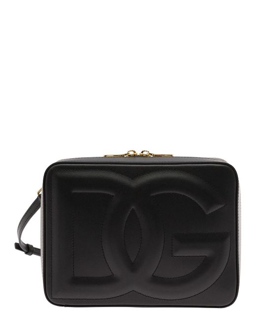 Dolce & Gabbana Black Crossbody Bag With Quilted Dg Logo