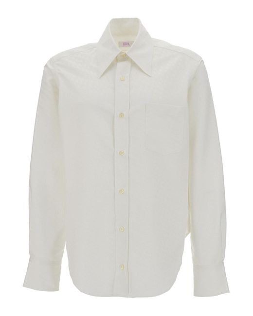 ERL White Buttoned Up Oversize Shirt for men