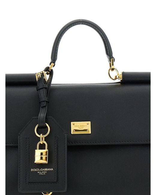 Dolce & Gabbana Black Handbag With Padlock Detail And Adjustable And Removable Shoulder Strap