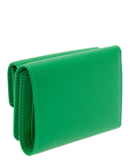 Vivienne Westwood Green Trifold Wallet With Orb Detail