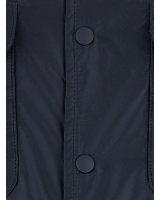 Aspesi Blue Jacket With Zip And Tech Fabric Pockets for men