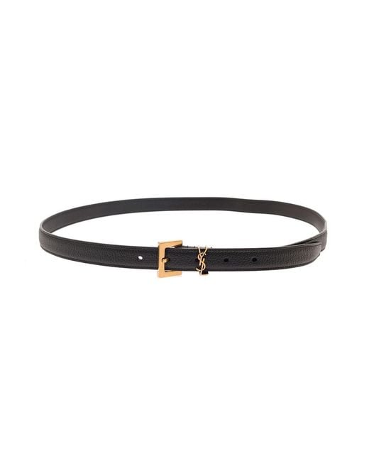 Saint Laurent White Belt With Cassandre for men