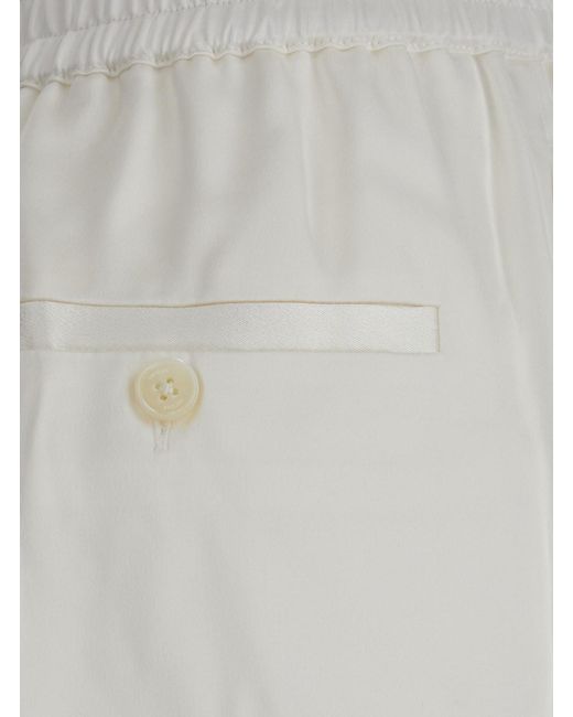 Totême White Pants Satin Drawstring