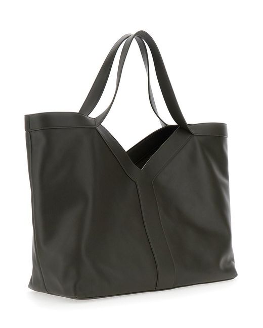 Saint Laurent Black Tote Bag With Two Top Handles And Hook Closure for men
