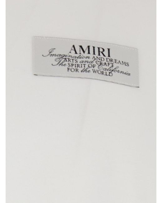 Amiri White Crewneck T-Shirt With Logo Patch On The Front And Maxi Logo Print On The Rear for men