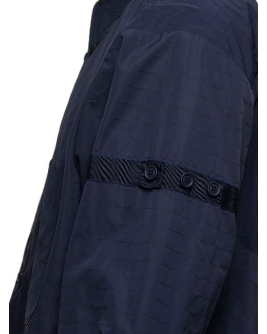 Thom Browne Blue 'Snap Front' Overshirt for men