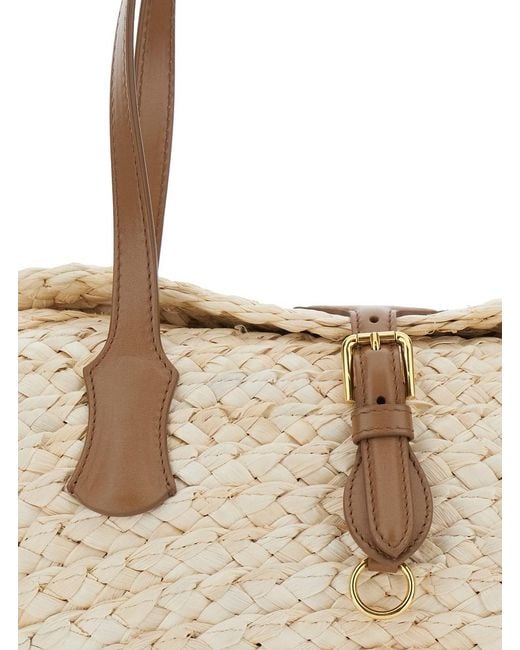 Dolce & Gabbana White Shoulder Bag With Two Top Handles And Interwoven Design