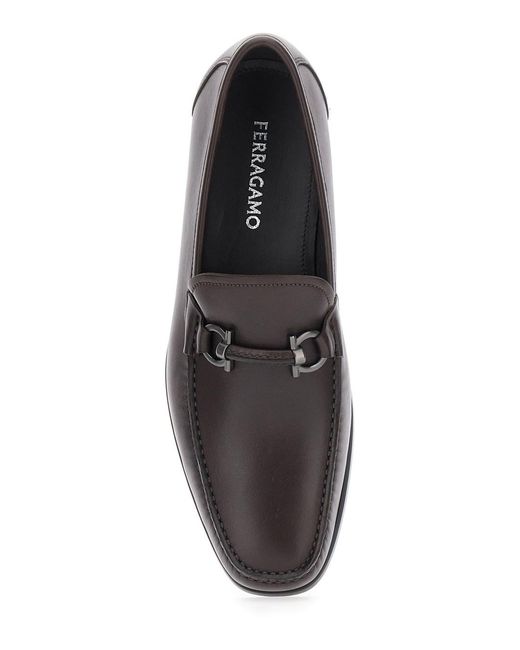 Ferragamo Gray Leather Loafers for men