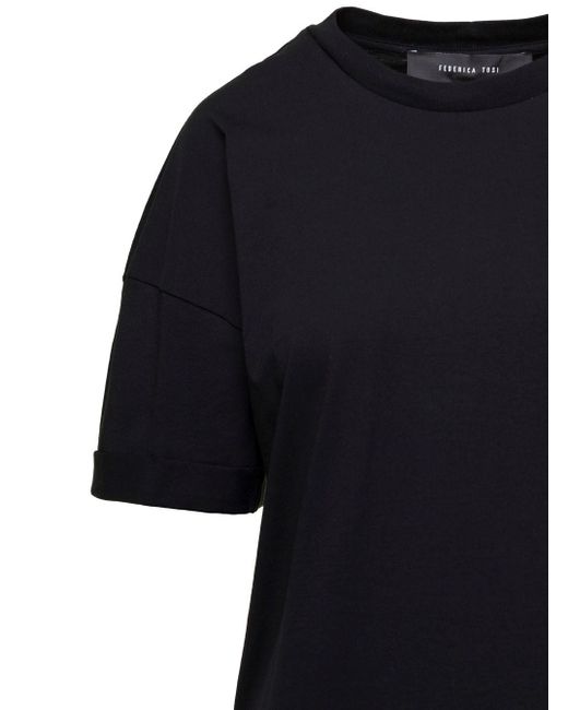 T-Shirt Girocollo Nera di FEDERICA TOSI in Black