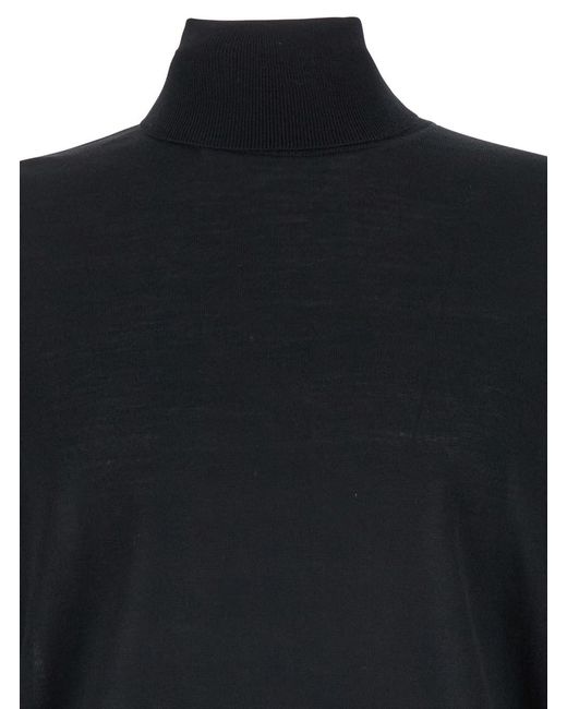 Le Plain Black Long Sleeve Turtleneck for men