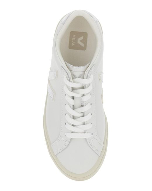 Veja White 'Esplar' Sneakers With Contrasting Side Logo