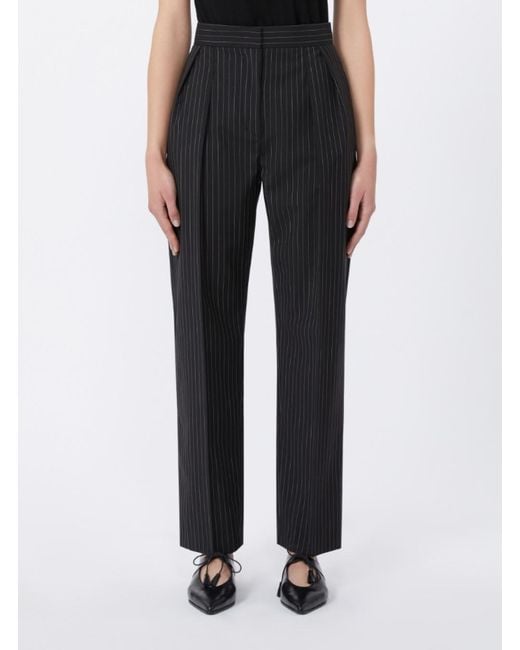 Max Mara Black Regular Flat Front Pants