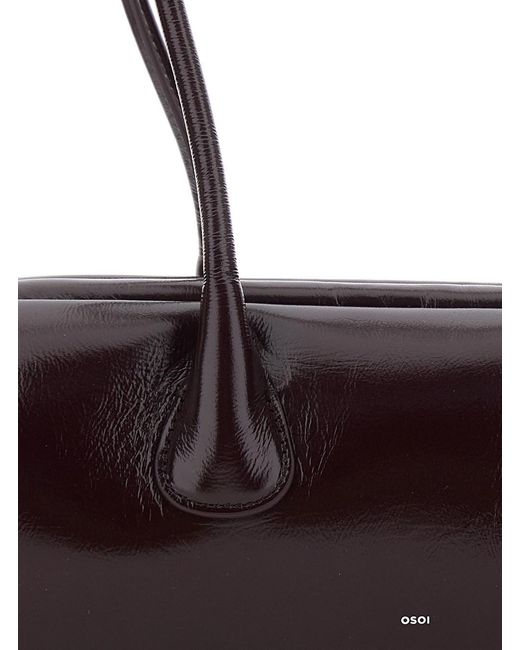 OSOI White Boatwide Mini Bag With Leather Details And Color For Wom