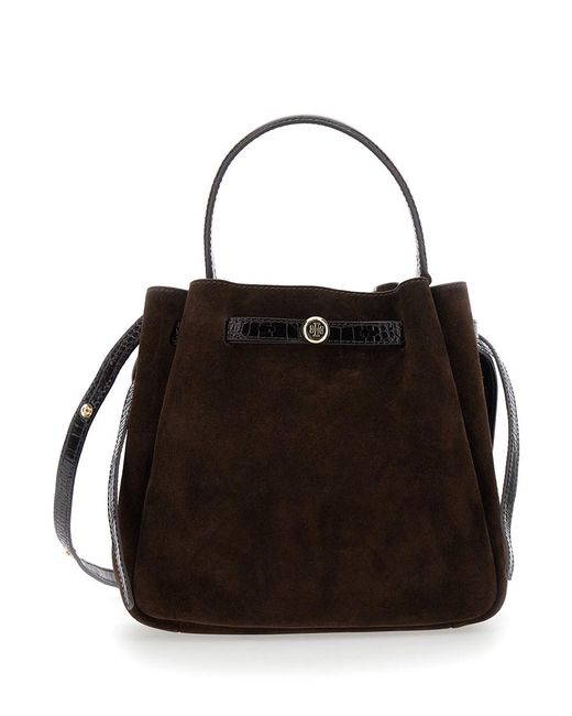 Tory Burch Black 'Romy' Handbag With Adjustable And Removable Shoulder