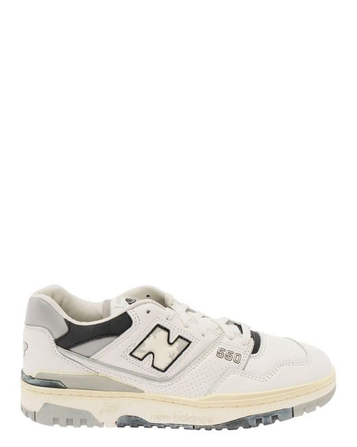 New Balance White '550' And Low Top Sneakers With Logo And Contrasting Details for men