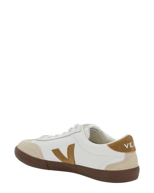 Veja White Low Top Sneakers With Contrasting Heel