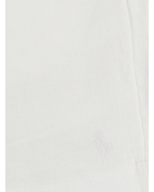 Polo Ralph Lauren White Bermuda Shorts With Elasticated Waist And Tone for men