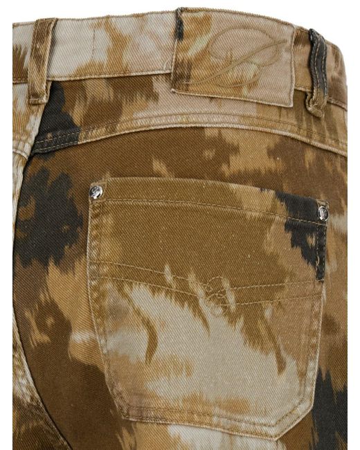 Blumarine Natural Cargo Pants With Camouflage Motif