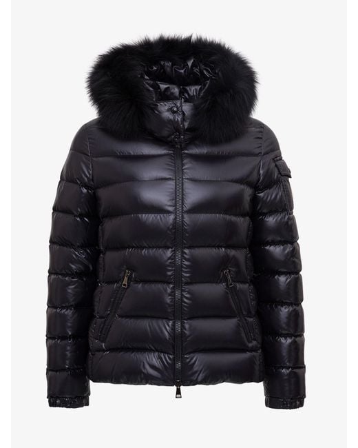 Moncler Black Badyfur Fur-trim Puffer Jacket